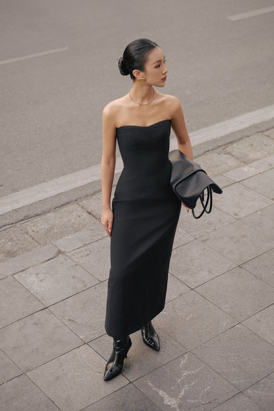 2054-Justin Tong Veida Dress Black 4
