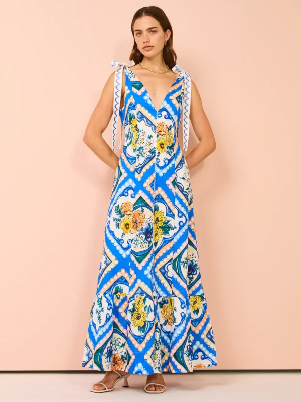 6199-Coco Lola ByNicola TieShoulderMiniDress AzureFloral 1