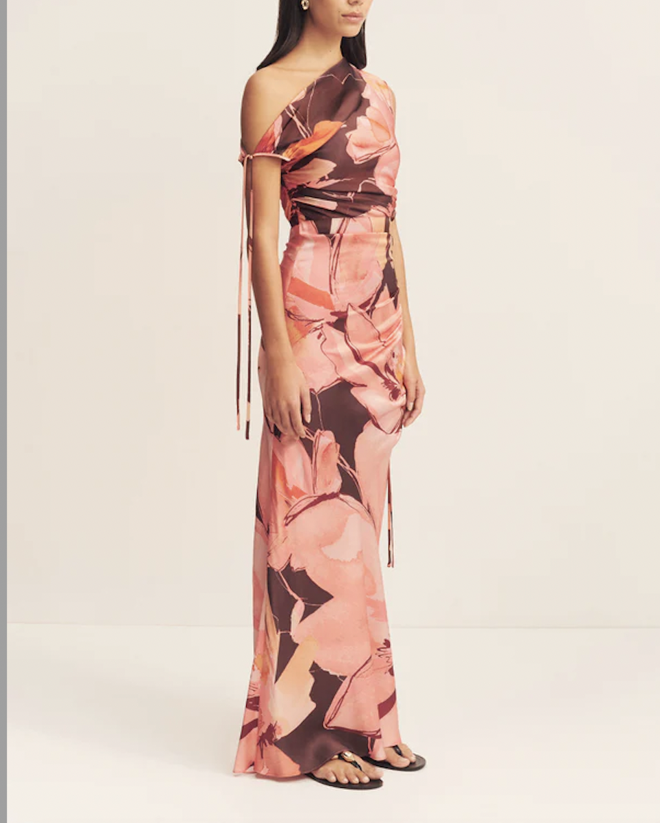 Shona Joy Emerson Gathered Maxi Dress Palermo Floral Size 8 Photo