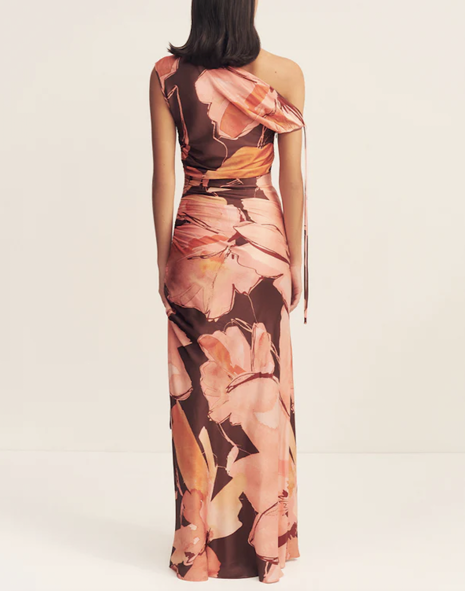 Shona Joy Emerson Gathered Maxi Dress Palermo Floral Size 8 Photo