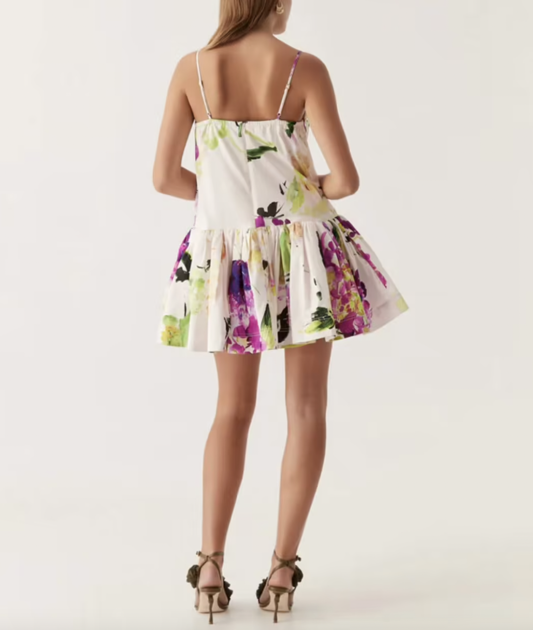 Aje Willow Sweetheart Mini Dress Floral Wild Hydrangea Photo