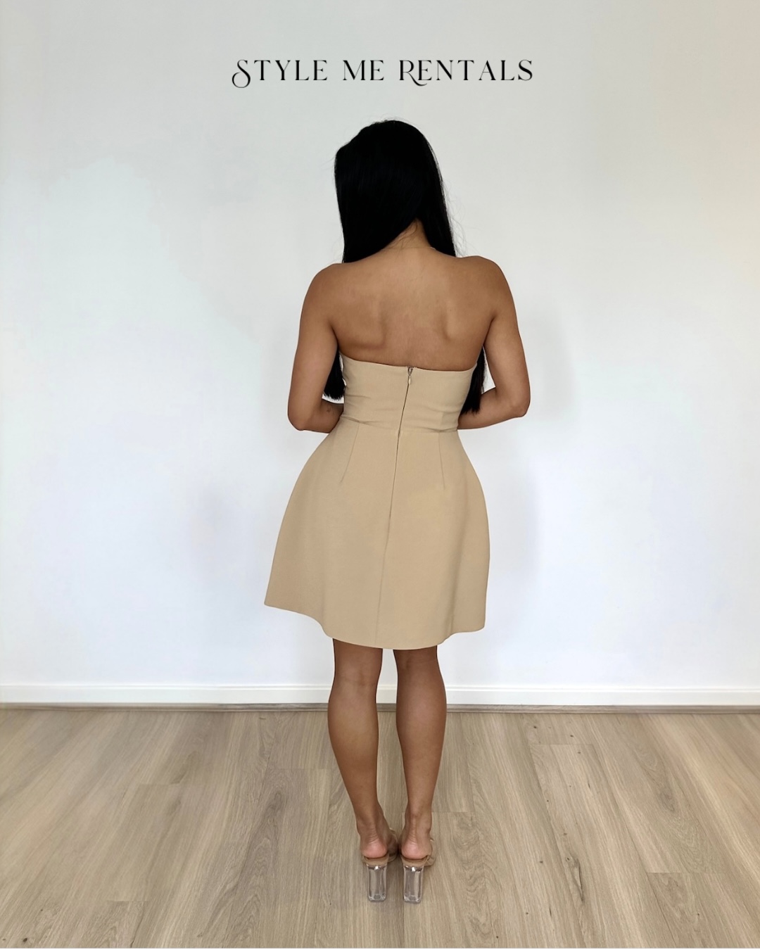 2054-Odd Muse Bardot Mini Dress Camel 3