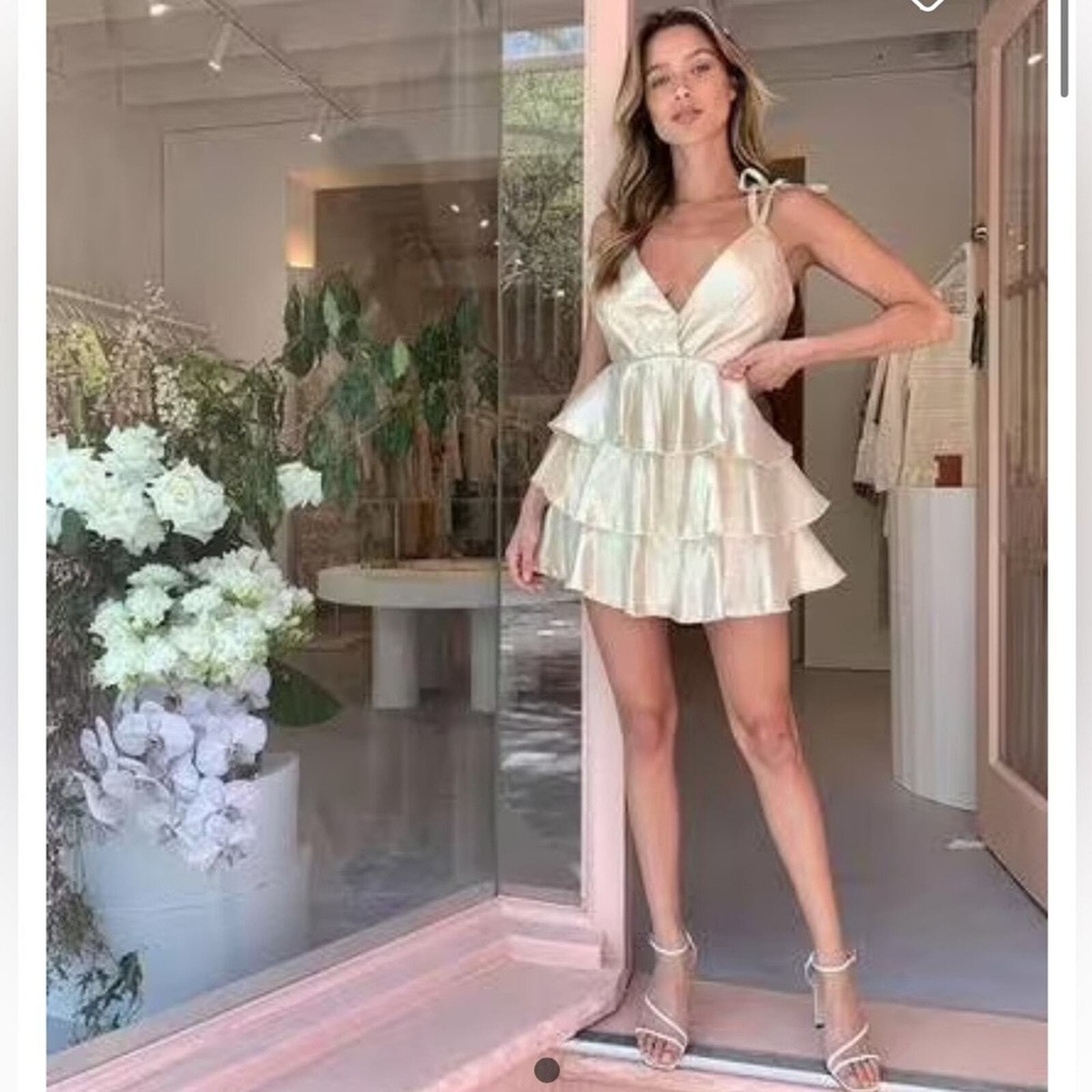9609-Alice McCall Astral Plane Mini Gold Dress