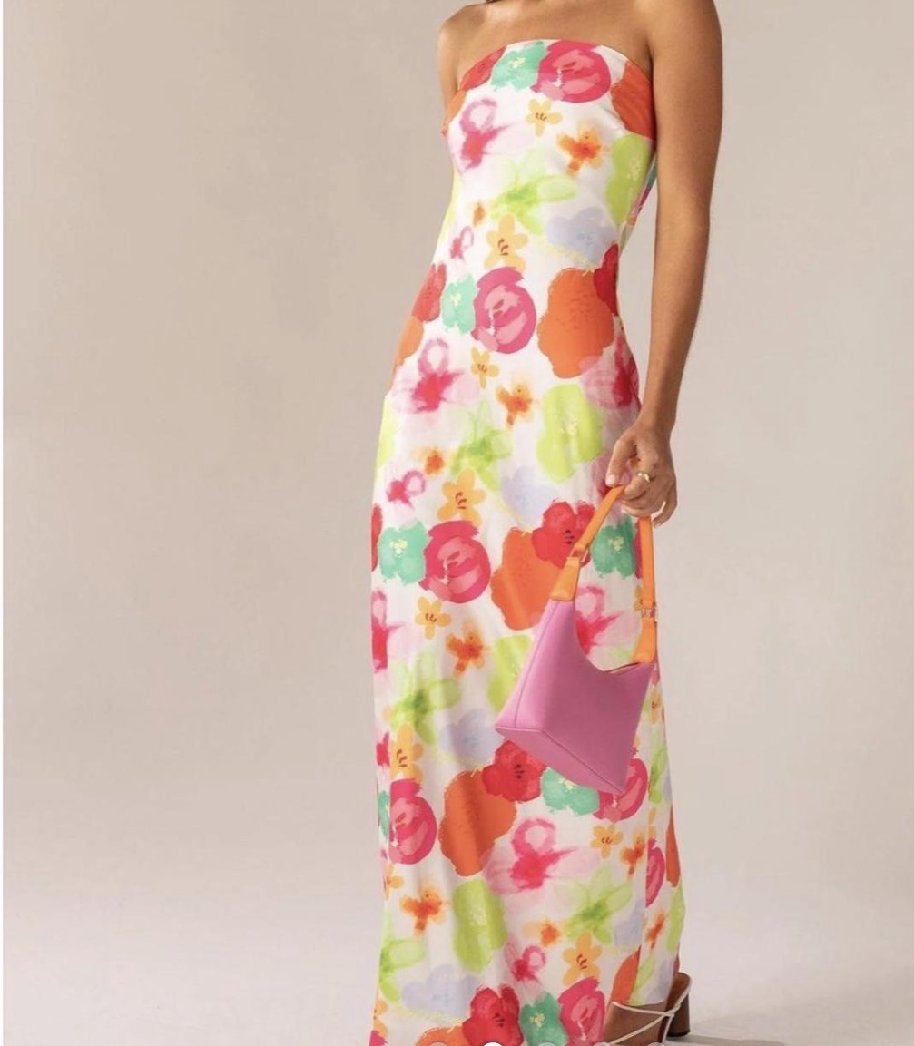 Peppermayo floral satin maxi dress