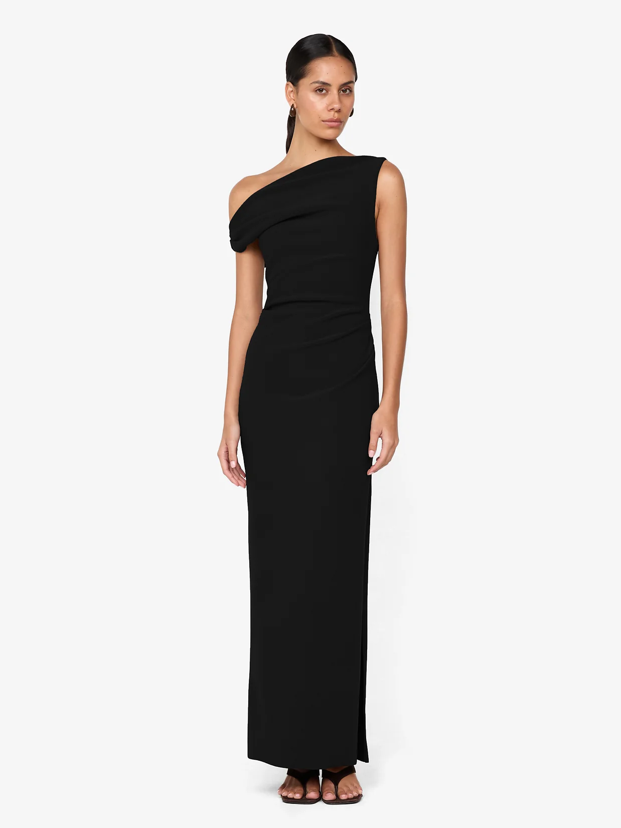 BLACK LEORA ASYM MAXI DRESS