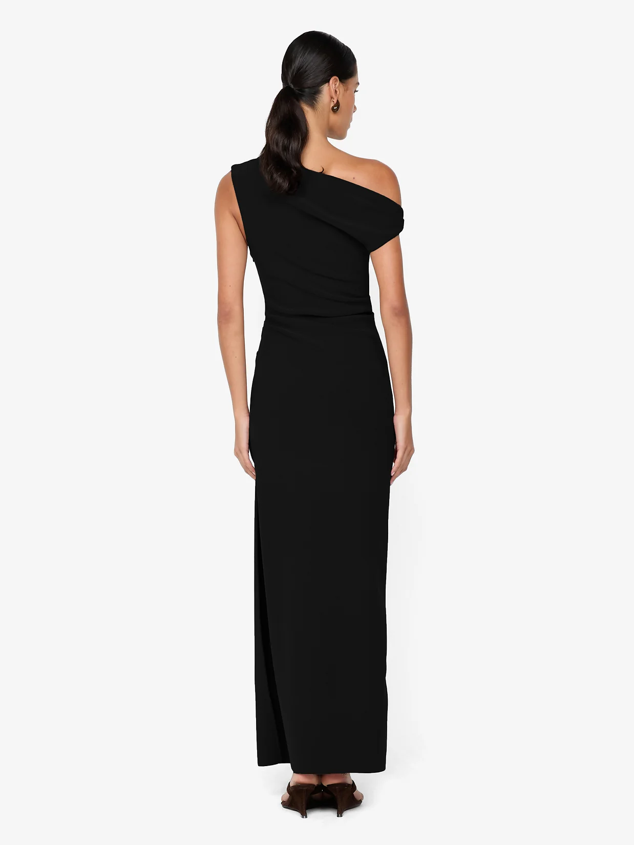 Leora Asym Maxi Dress in Black