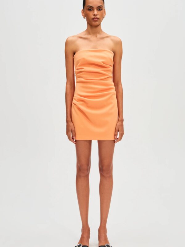 2054-Misha Alston Crepe Mini Dress Tangerine 1