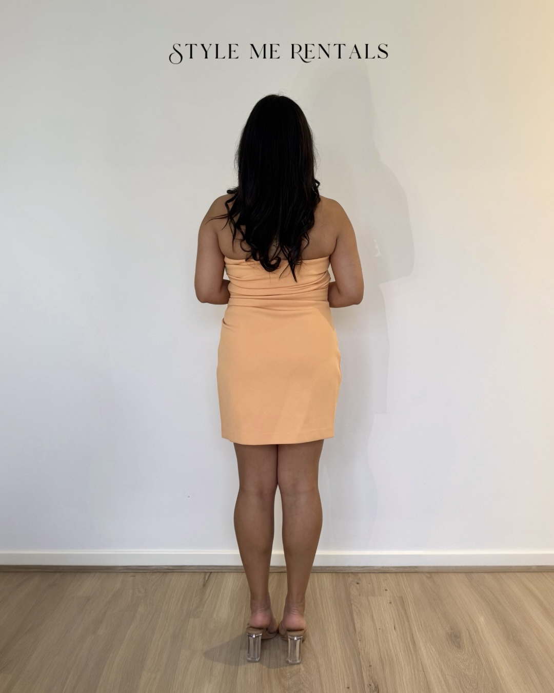 2054-Misha Alston Crepe Mini Dress Tangerine 3