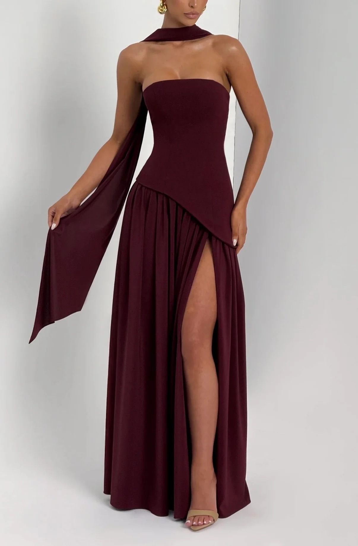 111-BABYBOO MALIYAH MAXI DRESS CHERRY