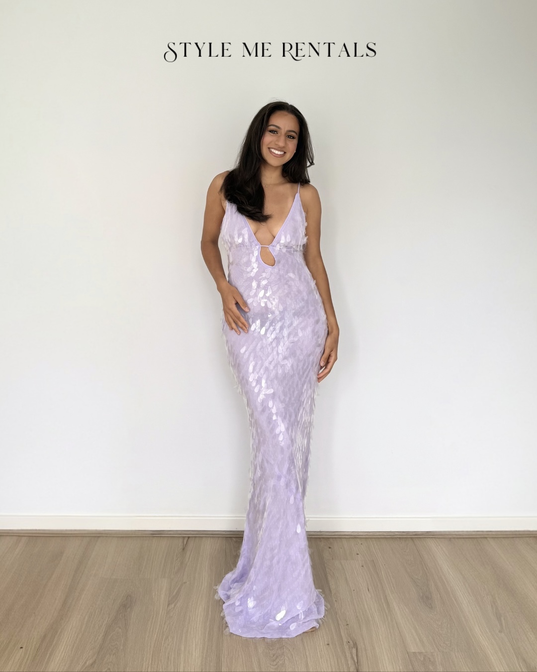2054-Misha Sapphire Sequin Dress Lilac 1