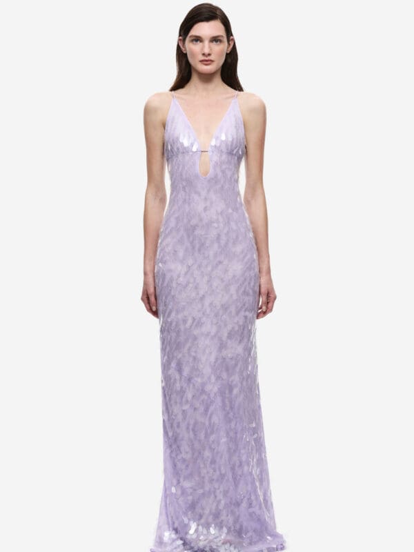 2054-Misha Sapphire Sequin Dress Lilac 1