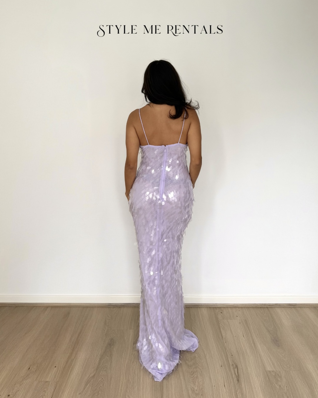 2054-Misha Sapphire Sequin Dress Lilac 2