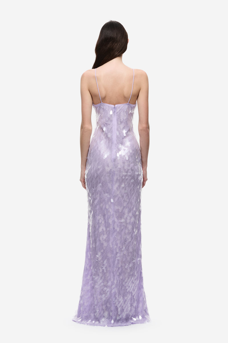 2054-Misha Sapphire Sequin Dress Lilac 3
