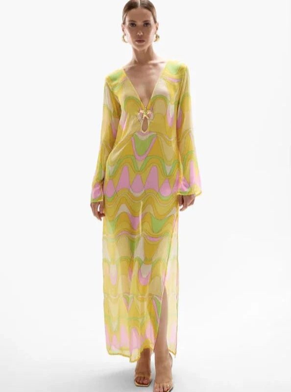 cin cin hotline maxi dress Hotline' Lobster Maxi Dress - Black
