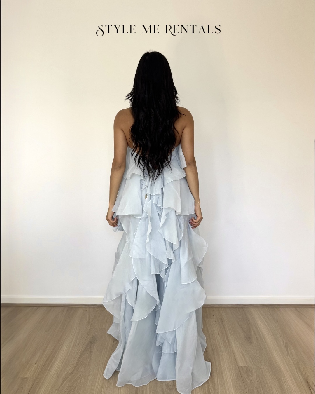 2054-Aje Pandorea Layered Maxi Dress Silver Blue 3