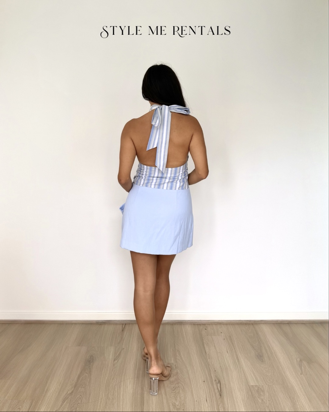 2054-Benni Tiano Mini Dress Blue Stripe 2