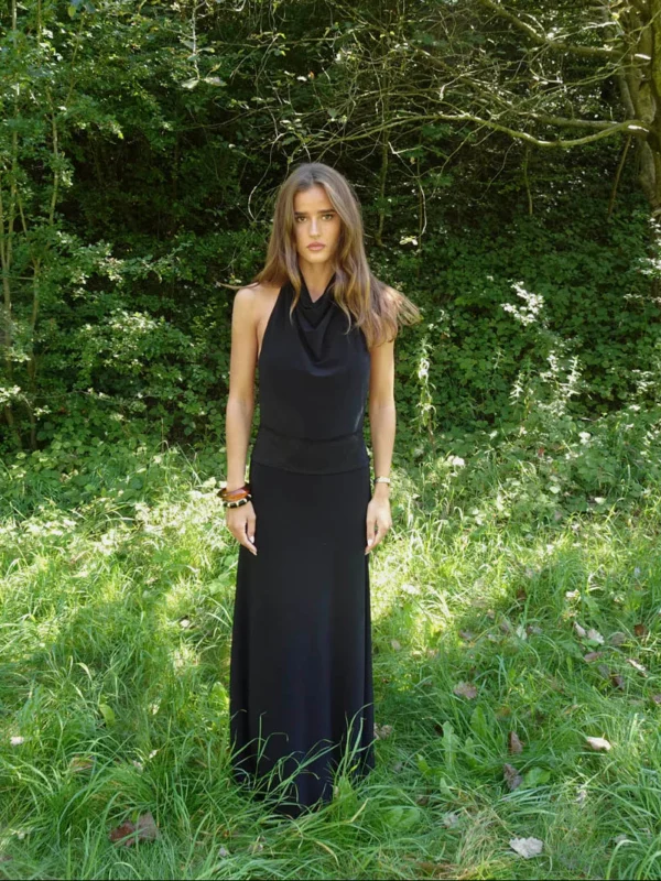 11264-maxi kjole med blonde Sort skyla 1 ecb7f631-2db7-41b0-a24d-4edf24917f86