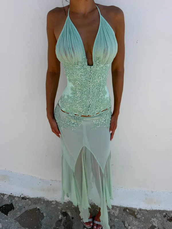 9493-mali-marea-rosabella-midi-skirt-corset-mint-three-quarter-front-dress-hire-adelaide