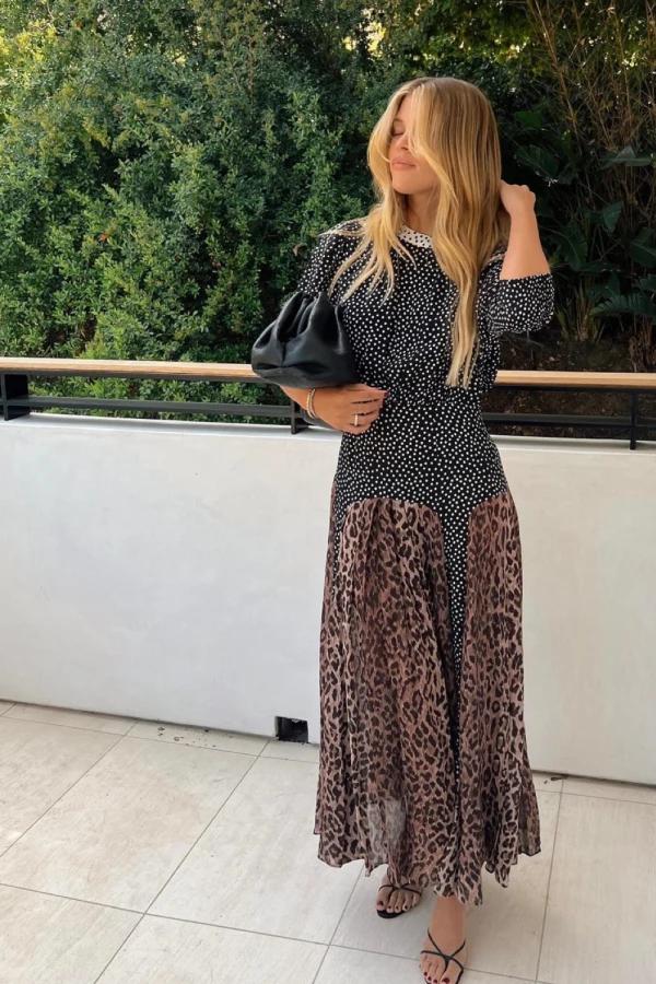 Rixo Meg Leopard Midi Dress Photo