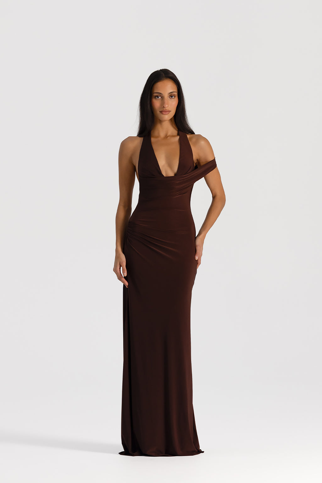 9493-natalie-rolt-mariela-gown-espresso-hire-front