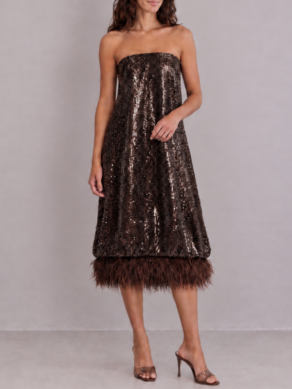 9988-AJE BROWN ELYSIAN HIRE DRESS