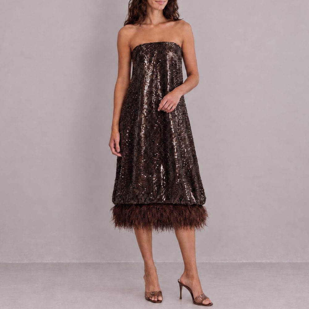 9988-AJE BROWN ELYSIAN HIRE DRESS