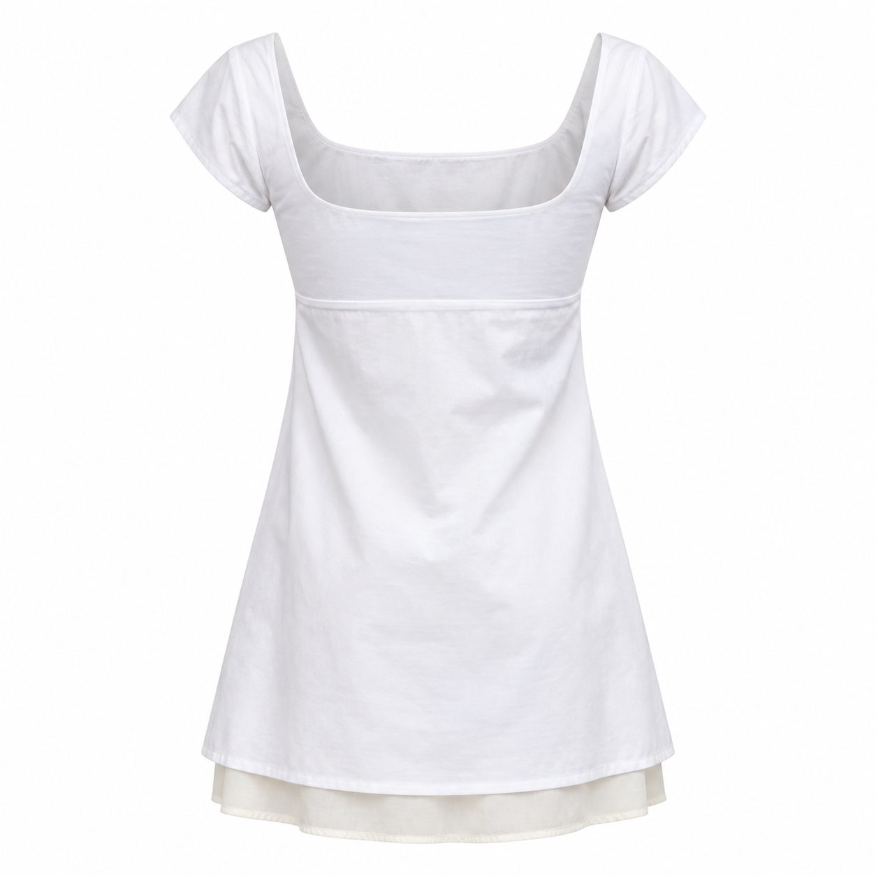 9988-White Cotton Mini Dress Back View